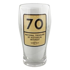 MPH Age 70 Historical Road Sign Pint Glass In Gift Box RRP 6.99 CLEARANCE XL 99p